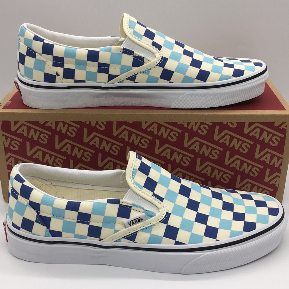 •Vans Classic Slip-On Checkerboard Blue Topaz wmns - Picture 2 of 16